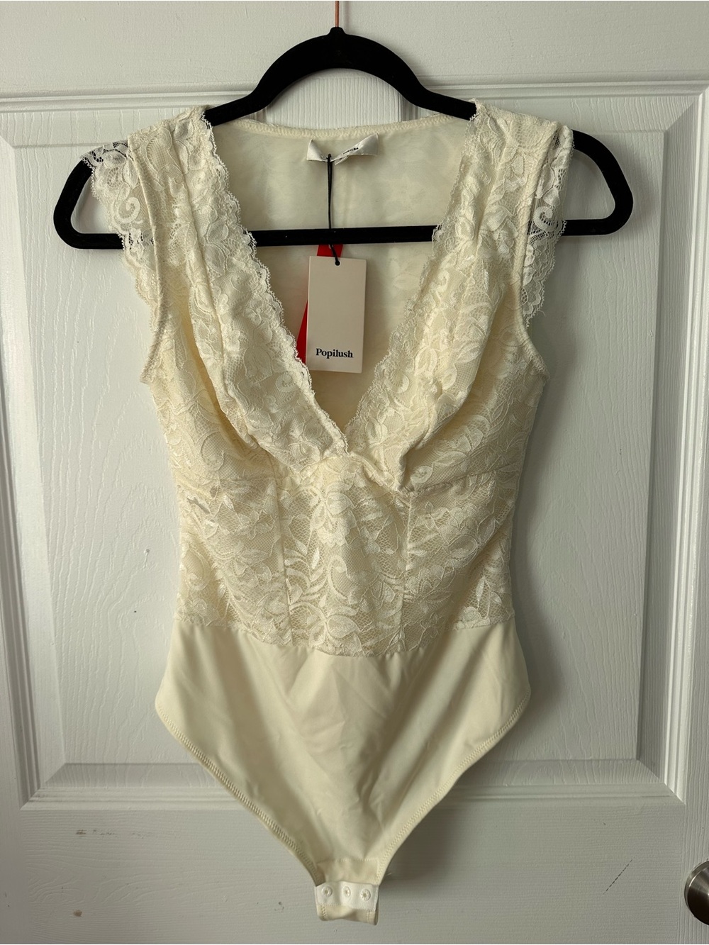 Cream Lace Bodysuit new populish